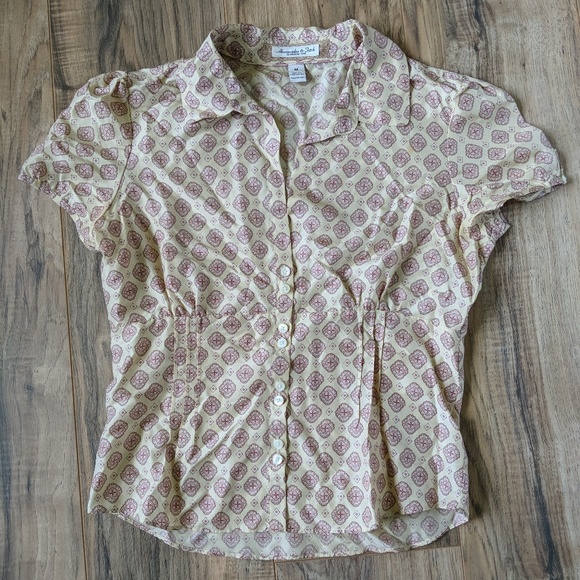 Abercrombie And Fitch Juniors Silk Blouse Sz M - Picture 2 of 4